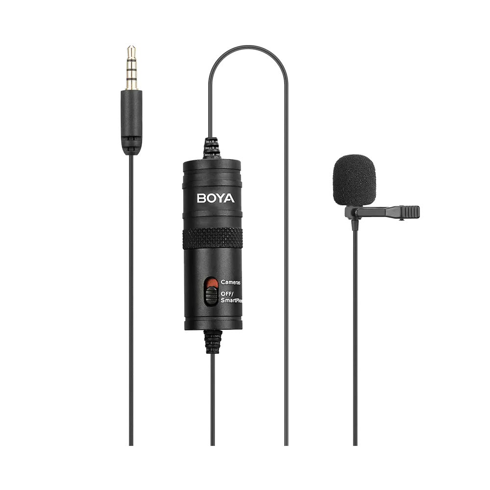 Microfone de lapela BOYA BY-M1 com módulo e conector